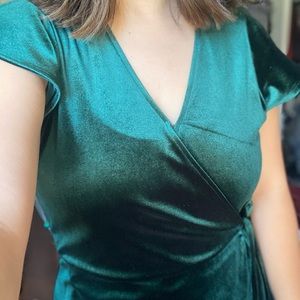 Velvet wrap/peplum top